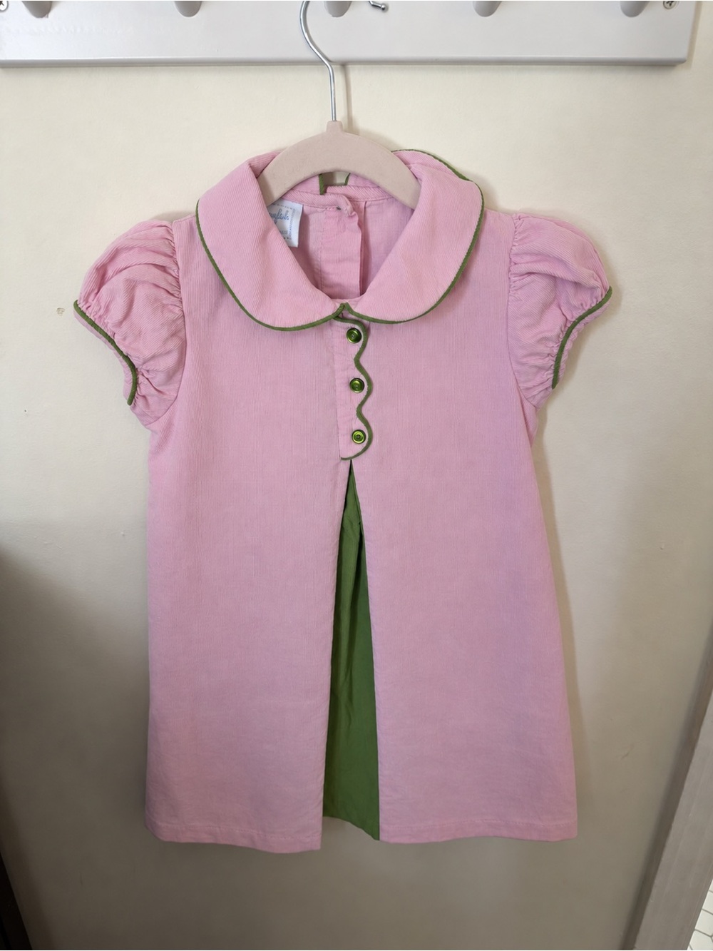 Little english Pink & Green Girls' Short-Sleeve Dress